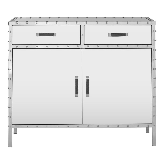 Reigate Mirrored Sideboard With 2 Doors And 2 Drawers With Stainless Steel Frame