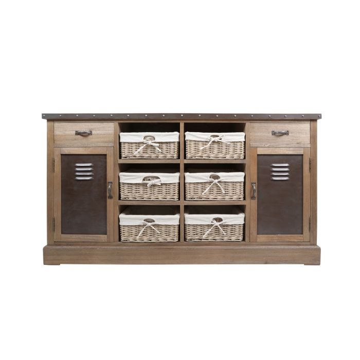 Ventnor Wooden Sideboard In Natural With 2 Doors And 2 Drawers