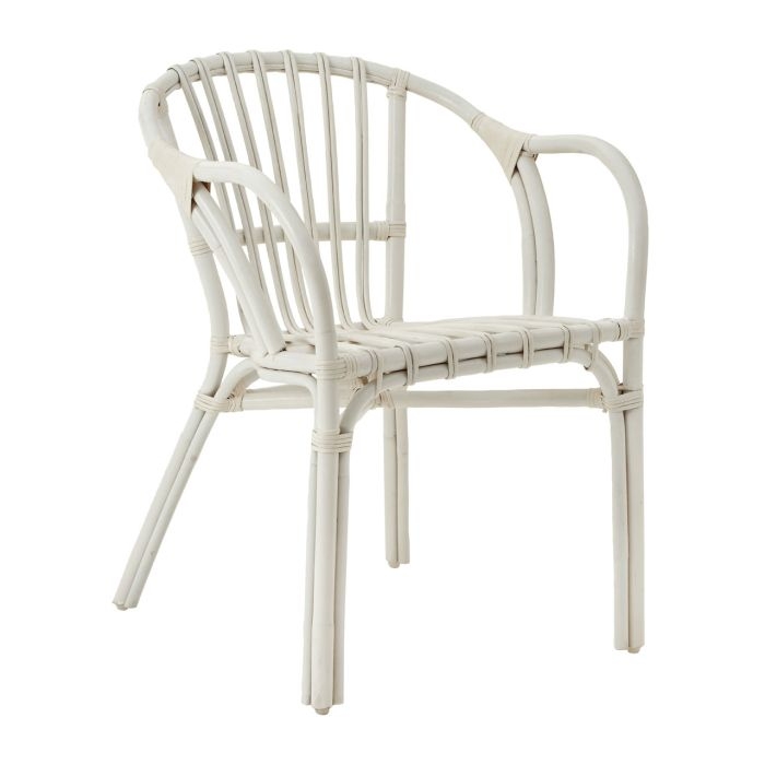 Havana Rattan Low Armchair In White