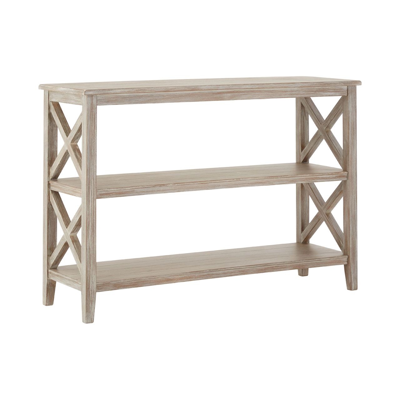 Heritage Wide Winter Melody Bookcase In Natural With 3 Shelves