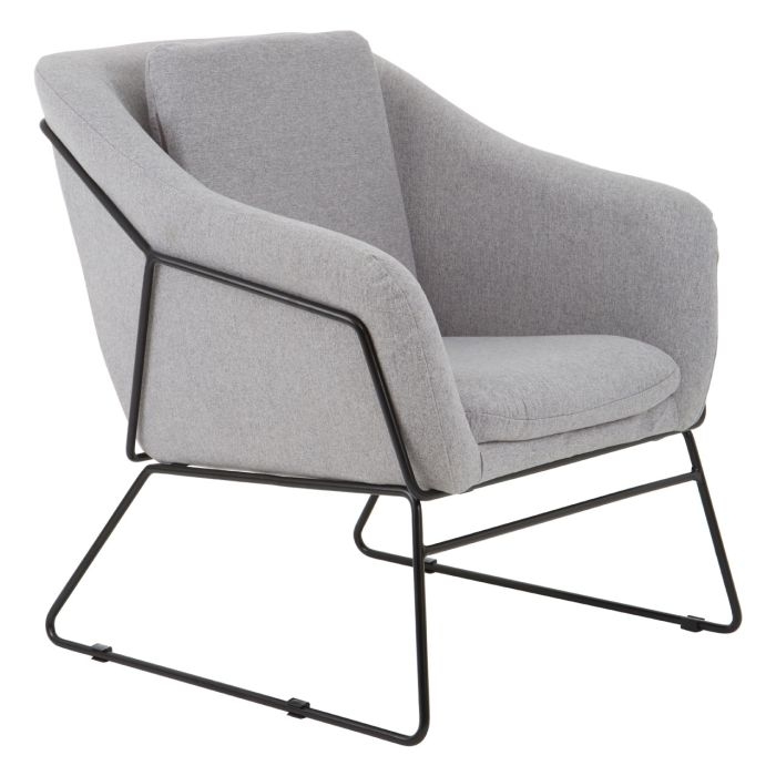 Serra Velvet Upholstered Armchair In Grey