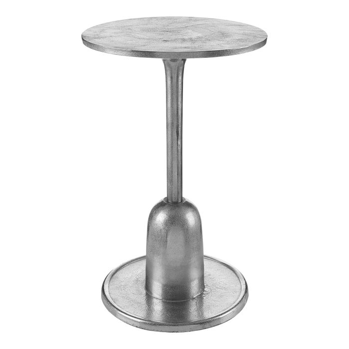 Hadley Round Aluminium Side Table In Silver