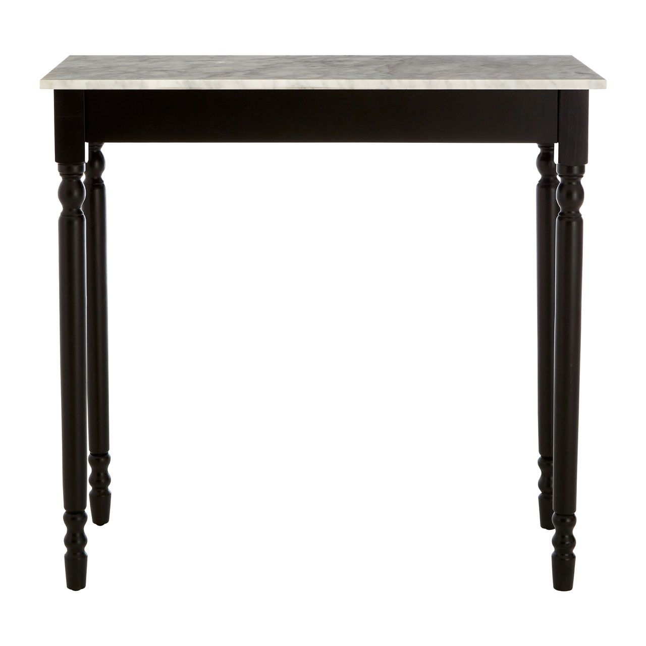 Henley Marble Console Table In White With Black Wooden Legs