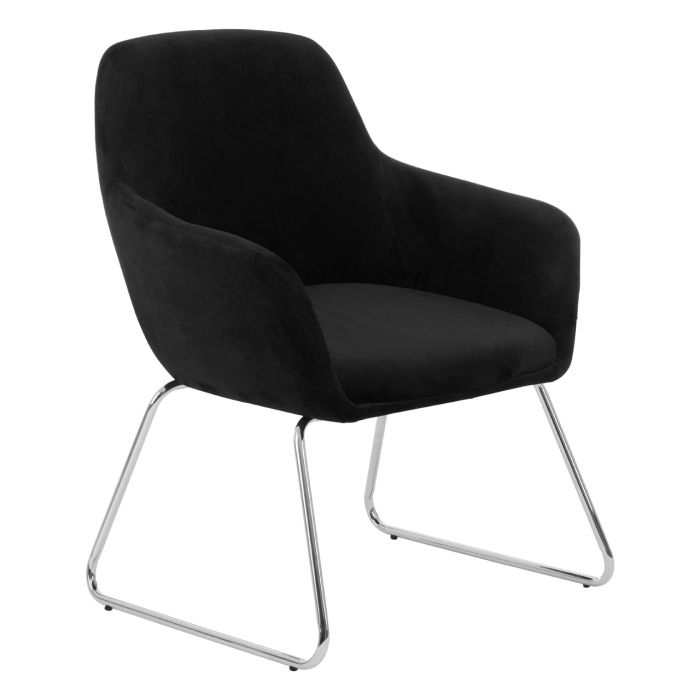 Serra Velvet Upholstered Bedroom Chair In Black