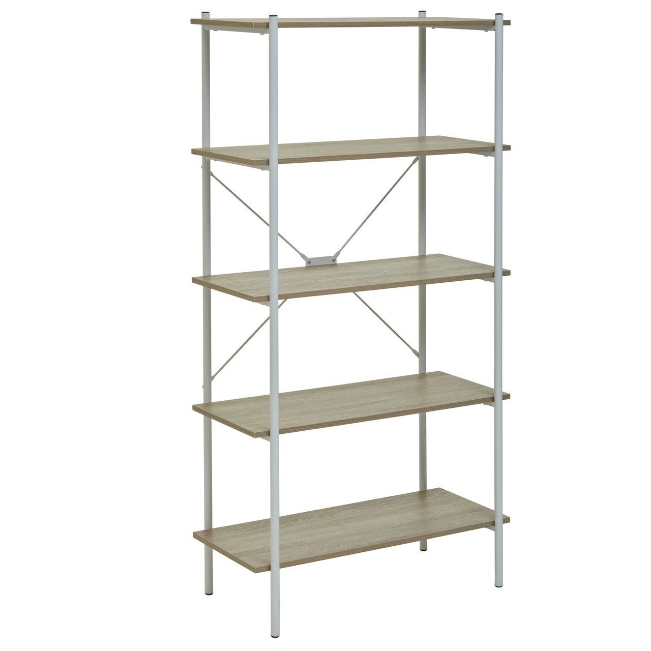 Bradbury Wooden 5 Tier Shelving Unit In Natural Oak