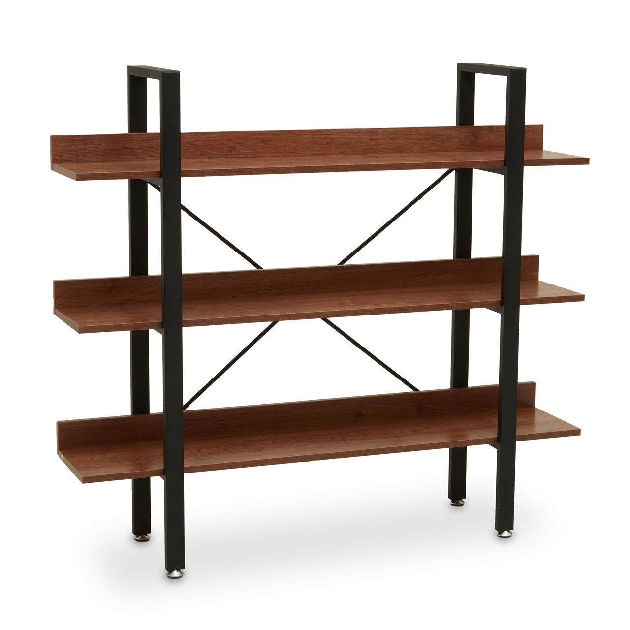 Laxton 3 Tier Wooden Shelving Unit In Red Pomelo