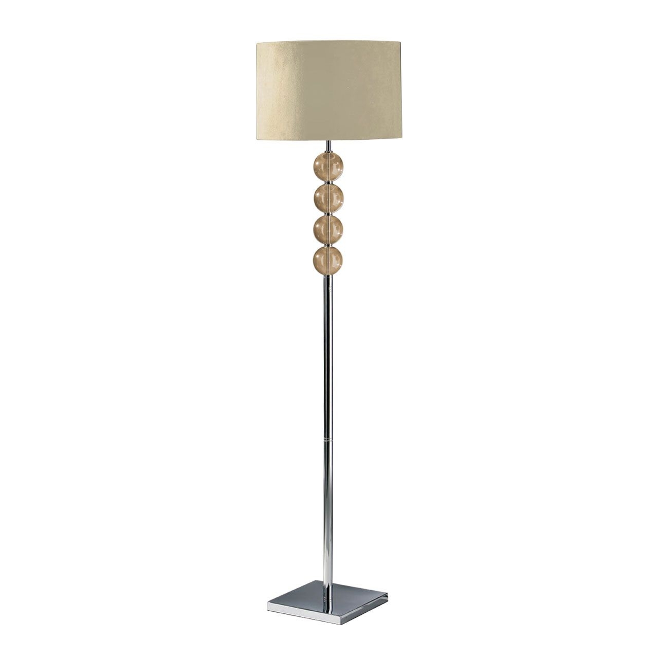 Mistro Cream Fabric Shade Floor Lamp With Chrome Metal Base