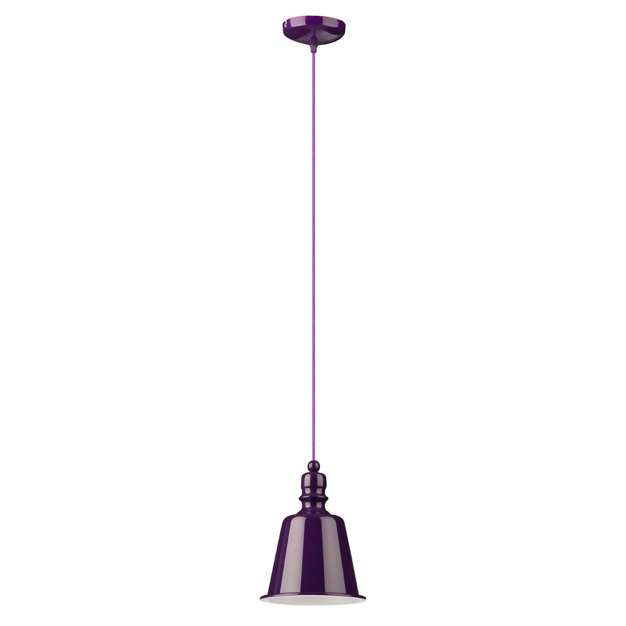 Parok Bell Design Metal Shade Ceiling Pendant Light In Purple