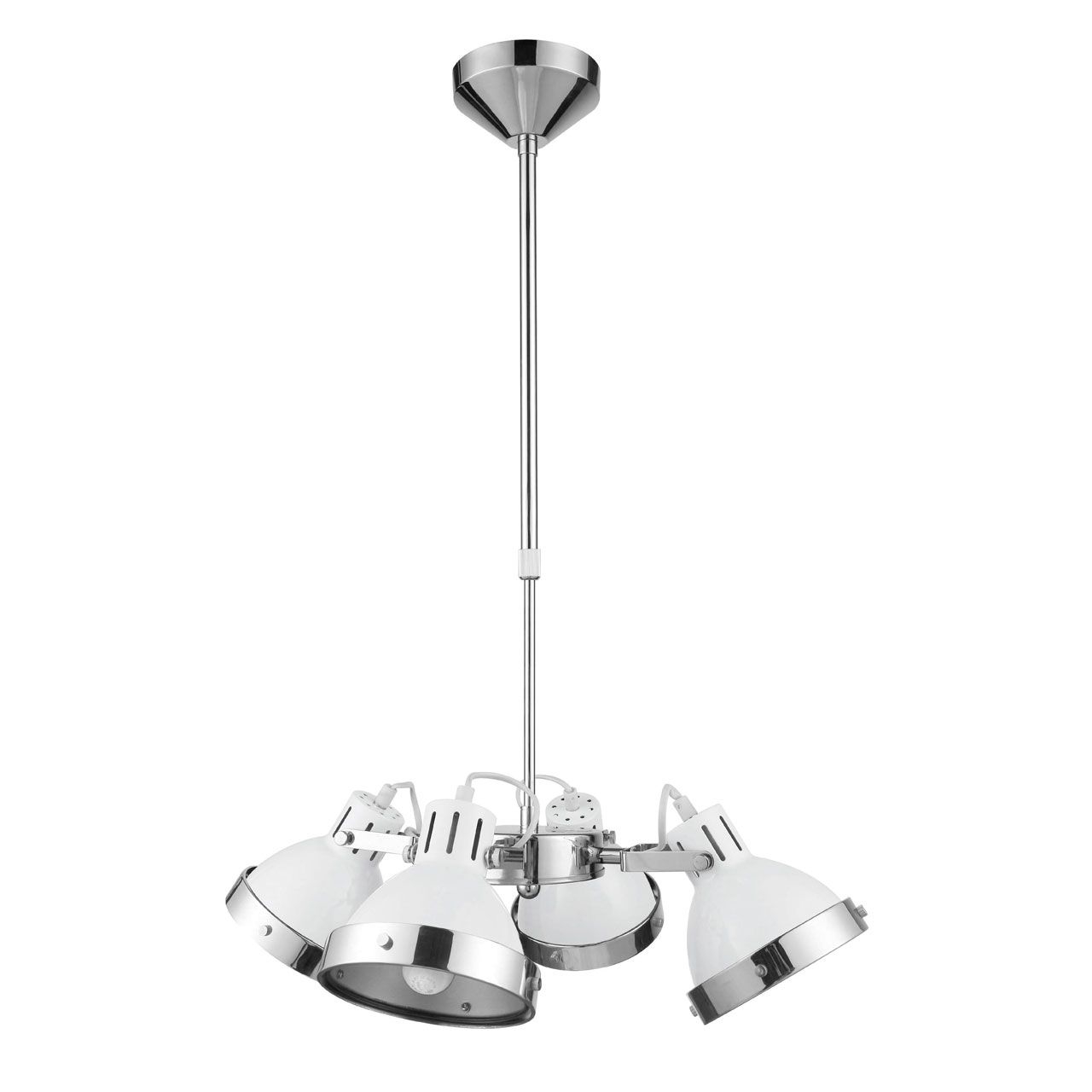 Hexon Contemporary 4 Metal Shades Ceiling Pendant Light In White And Chrome