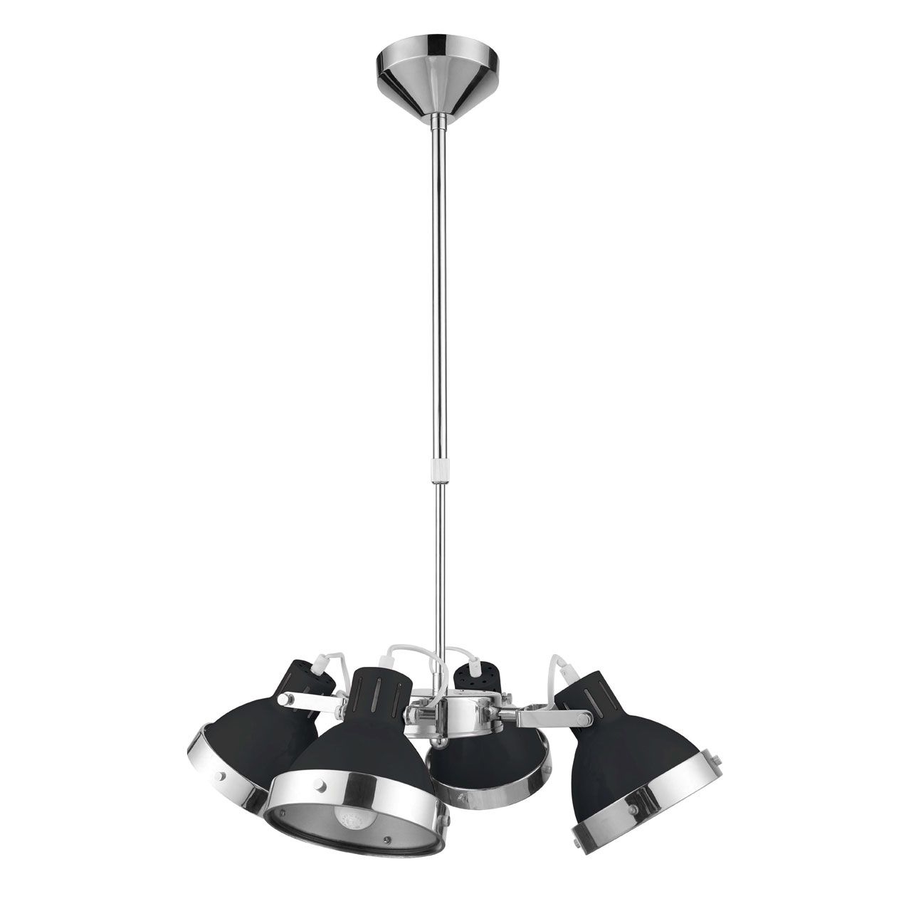 Hexon Contemporary 4 Metal Shades Ceiling Pendant Light In Black And Chrome