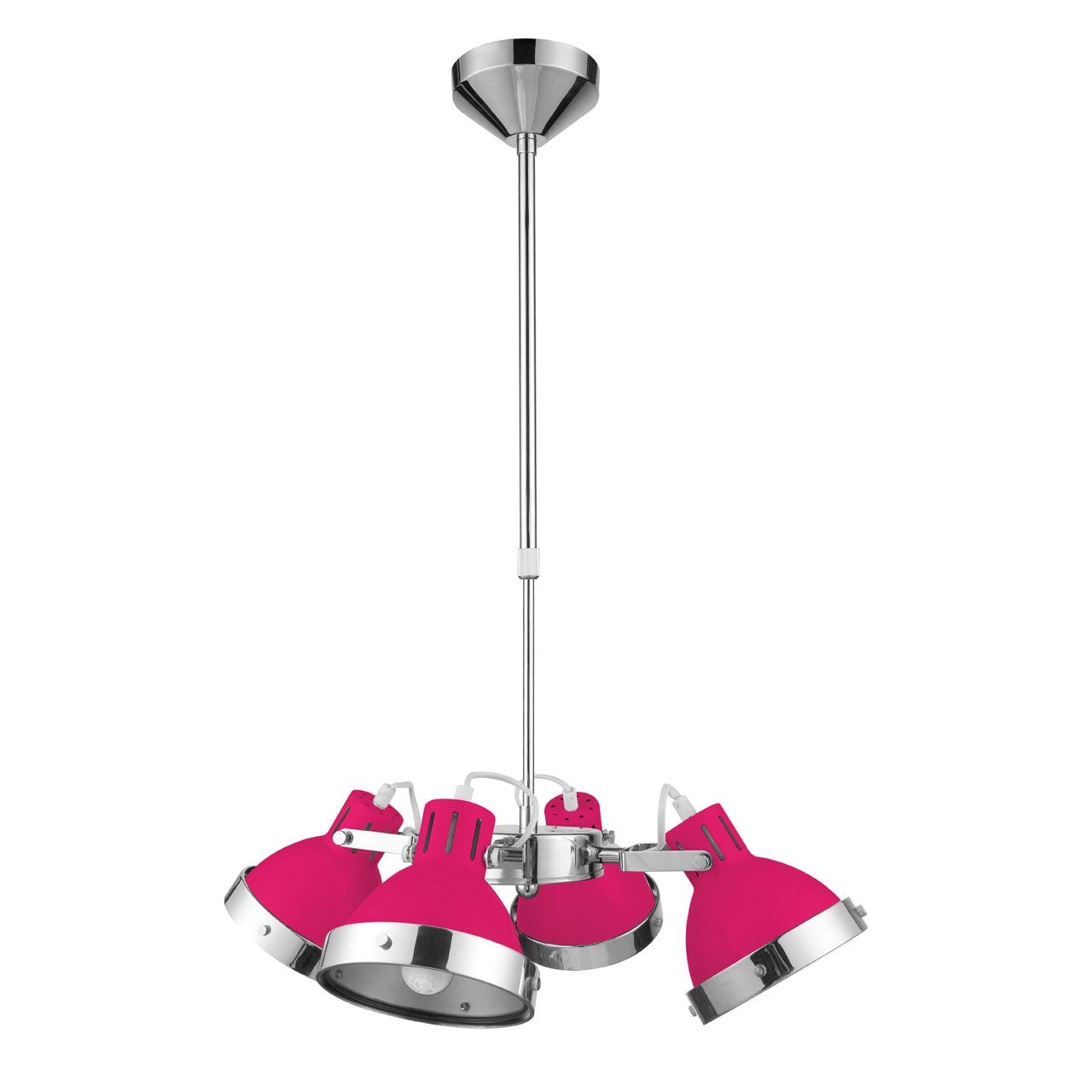 Hexon Contemporary 4 Metal Shades Ceiling Pendant Light In Pink And Chrome