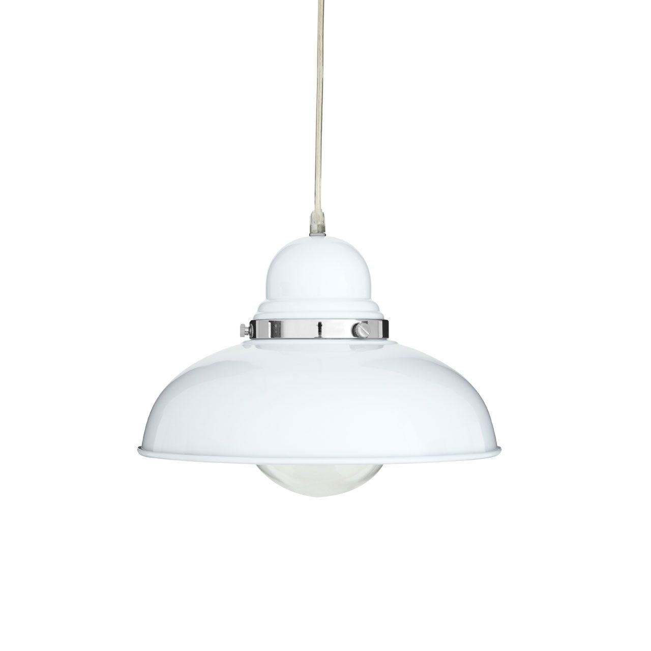 Jasper Contemporary Wide Shade Ceiling Pendant Light In White