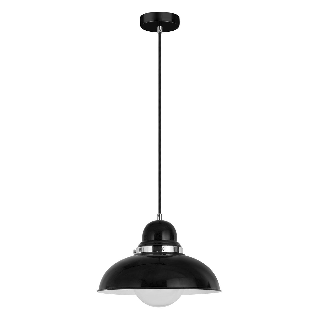 Acrito Contemporary Wide Ceiling Pendant Light In Black