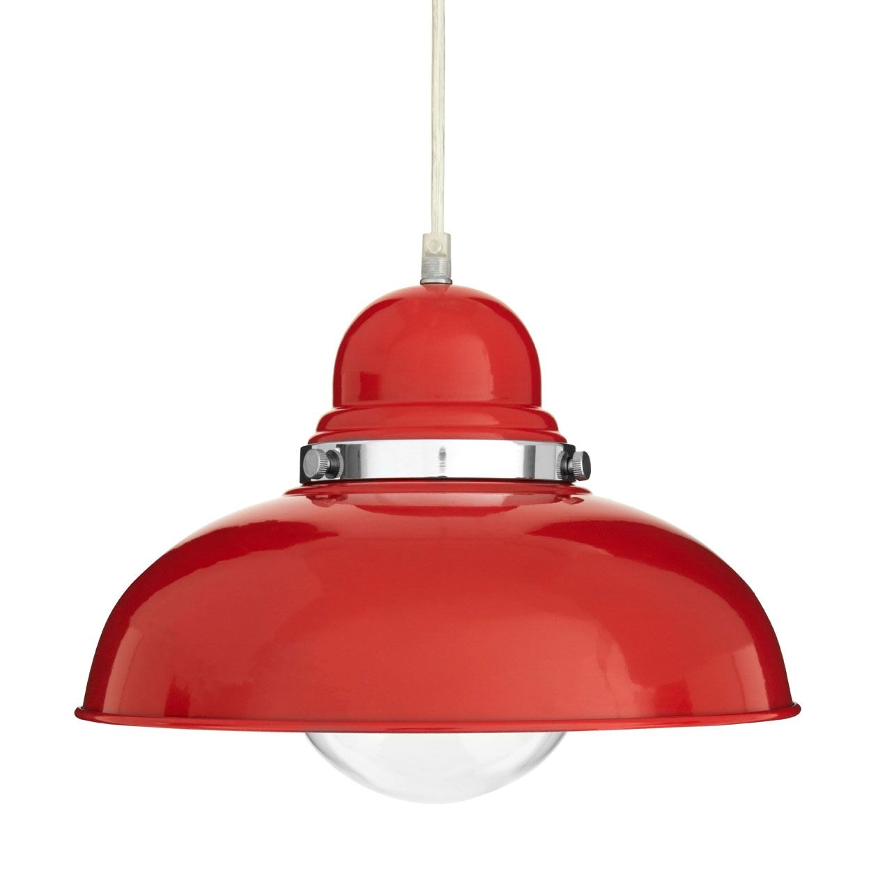 Jasper Contemporary Wide Shade Ceiling Pendant Light In Red