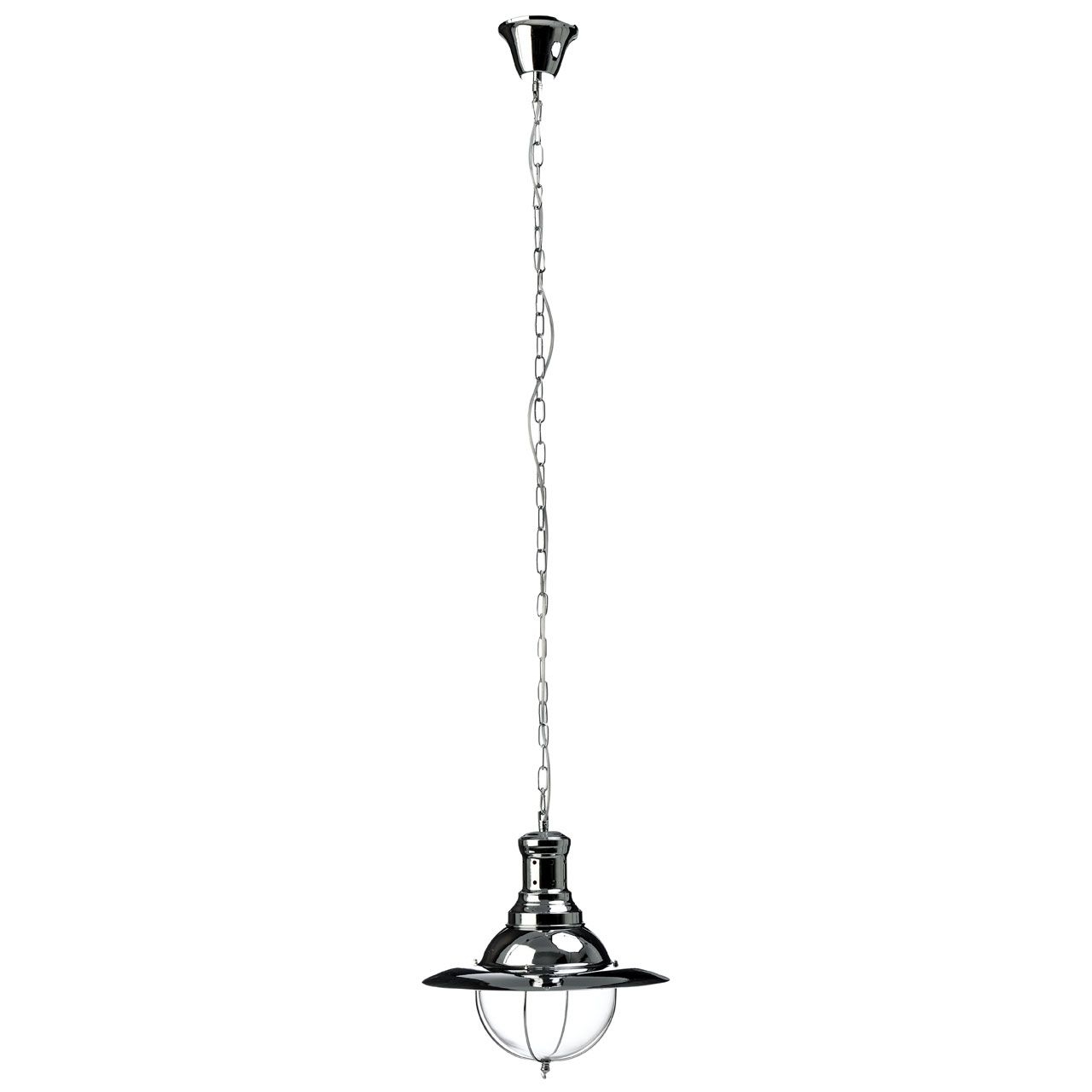 Cramot Industrial Revolution Glass Shade Ceiling Pendant Light In Chrome