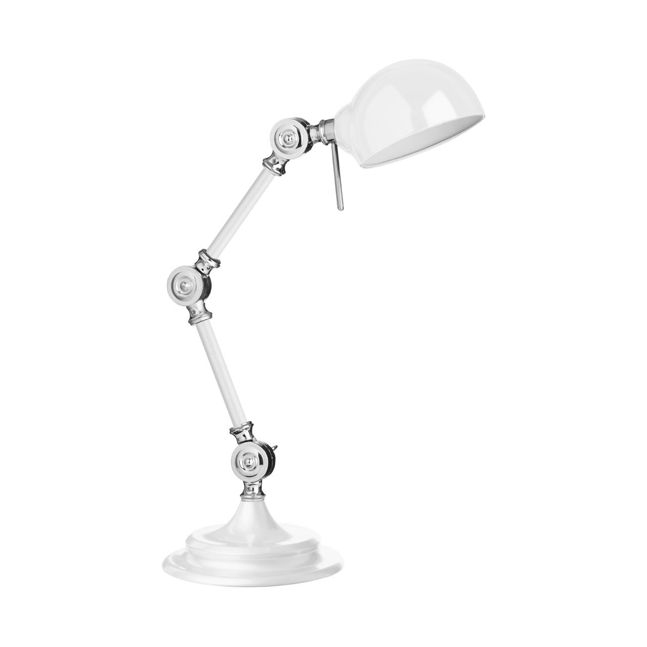 Library Adjustable Metal Table Lamp In White