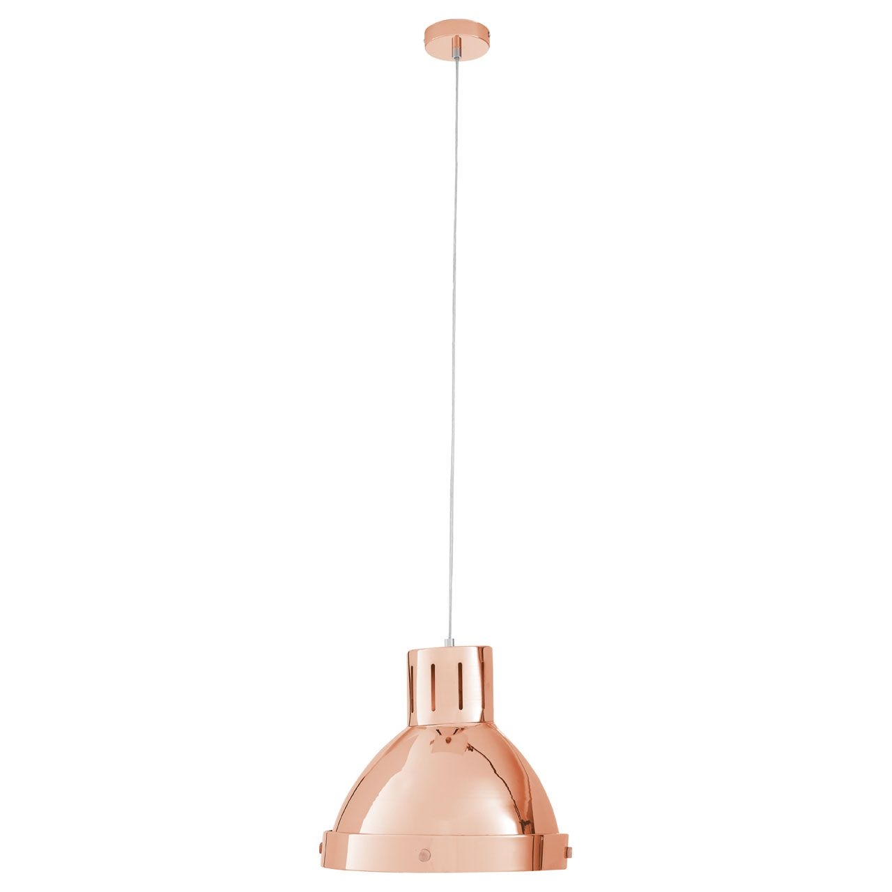 Jasper Large Retro Style Ceiling Pendant Light In Copper