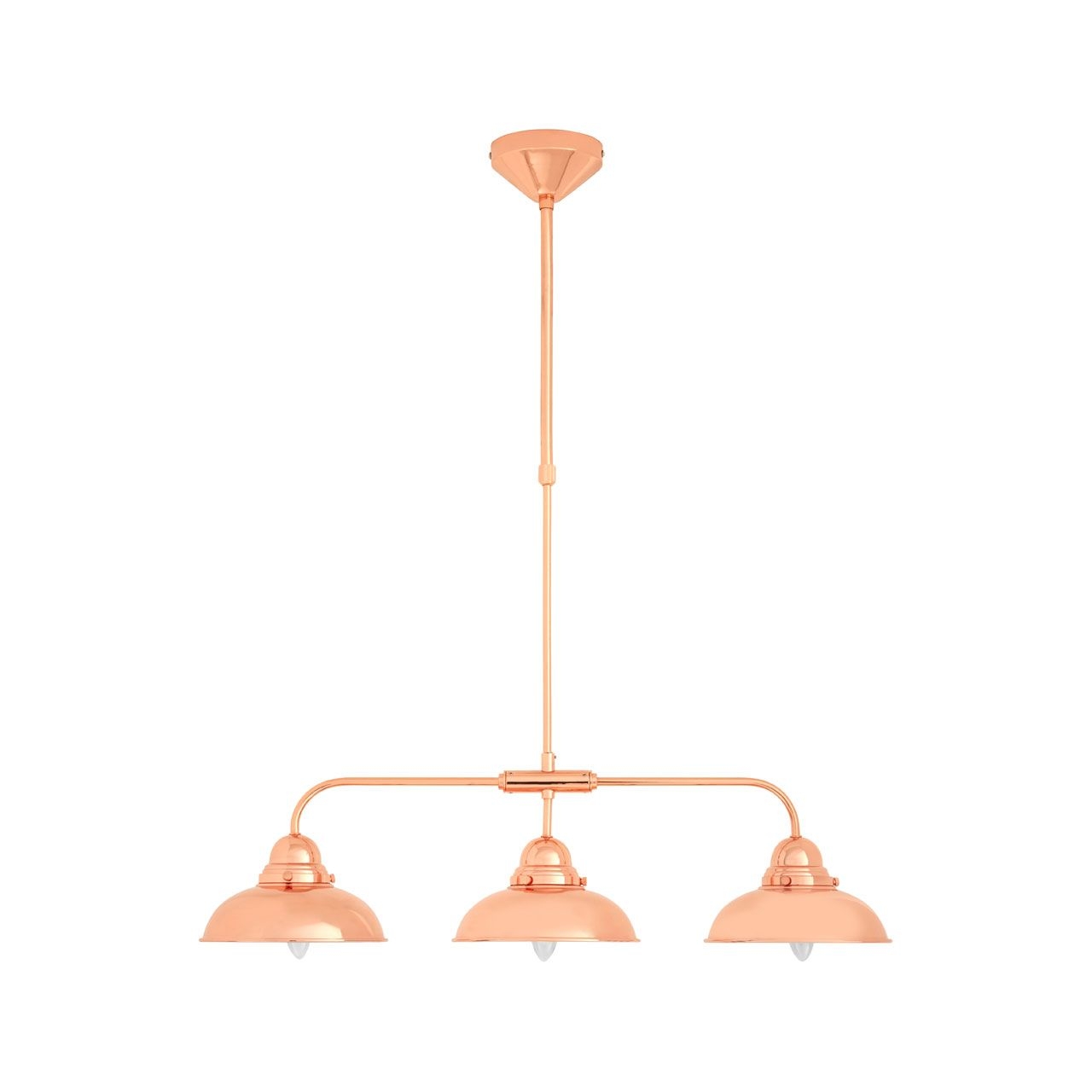 Jasper Industrial Style 3 Metal Shades Ceiling Pendant Light In Copper