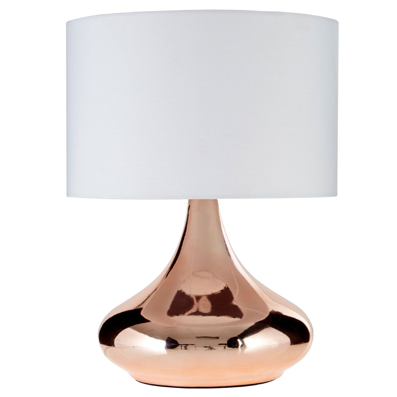 Jaden Ivory Fabric Shade Table Lamp With Copper Ceramic Base