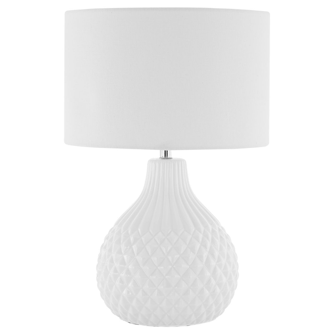 Jax Ivory Fabric Shade Table Lamp With Textured Ceramic Base