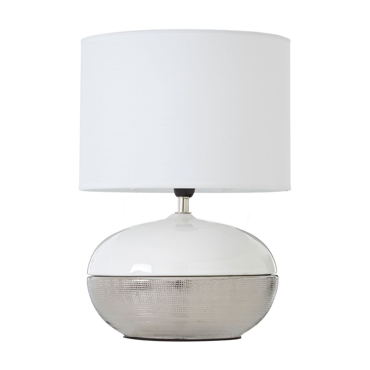 Honey White Fabric Shade Table Lamp With Two Tone Ceramic Base