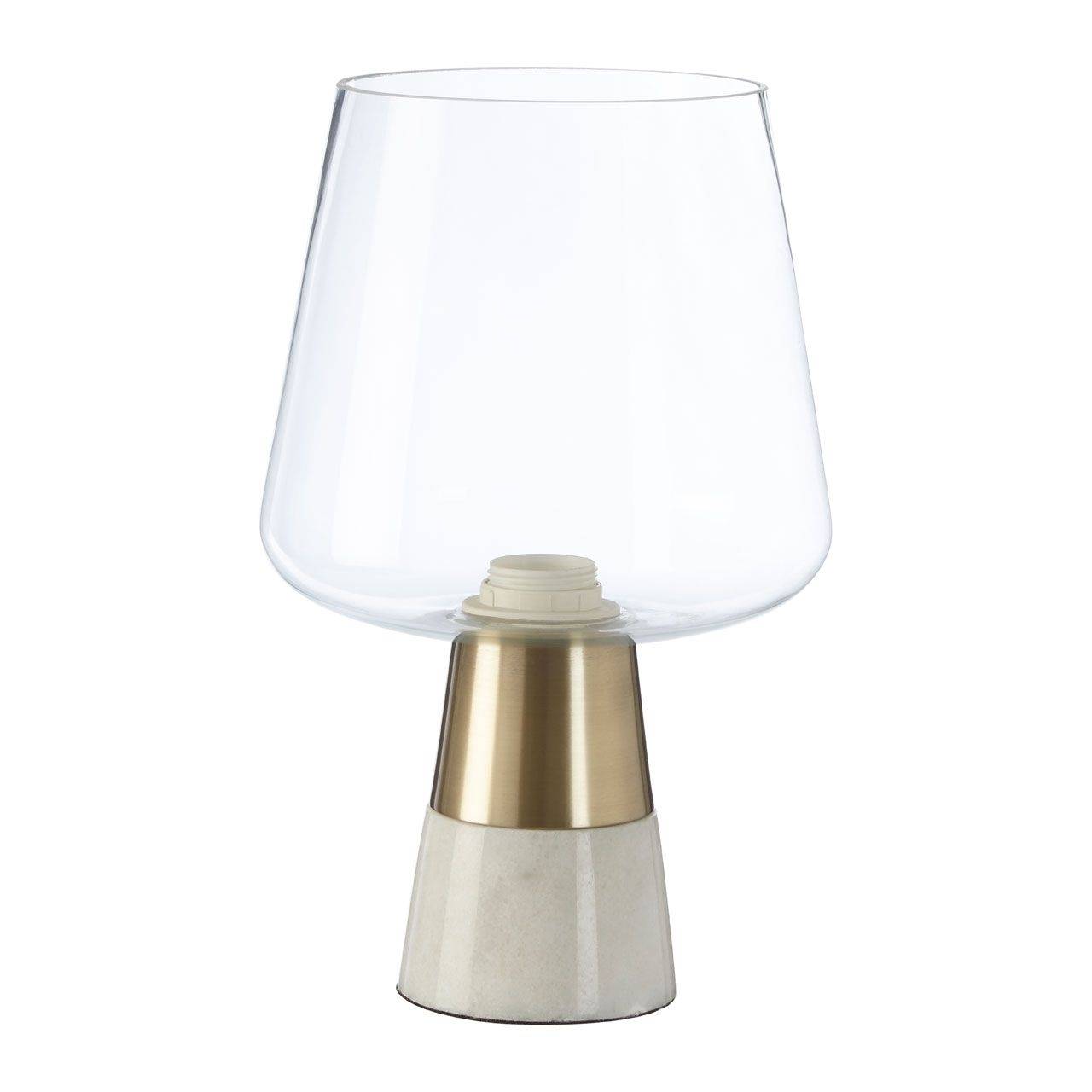 Edonta Clear Glass Shade Table Lamp With Brass Metal Base