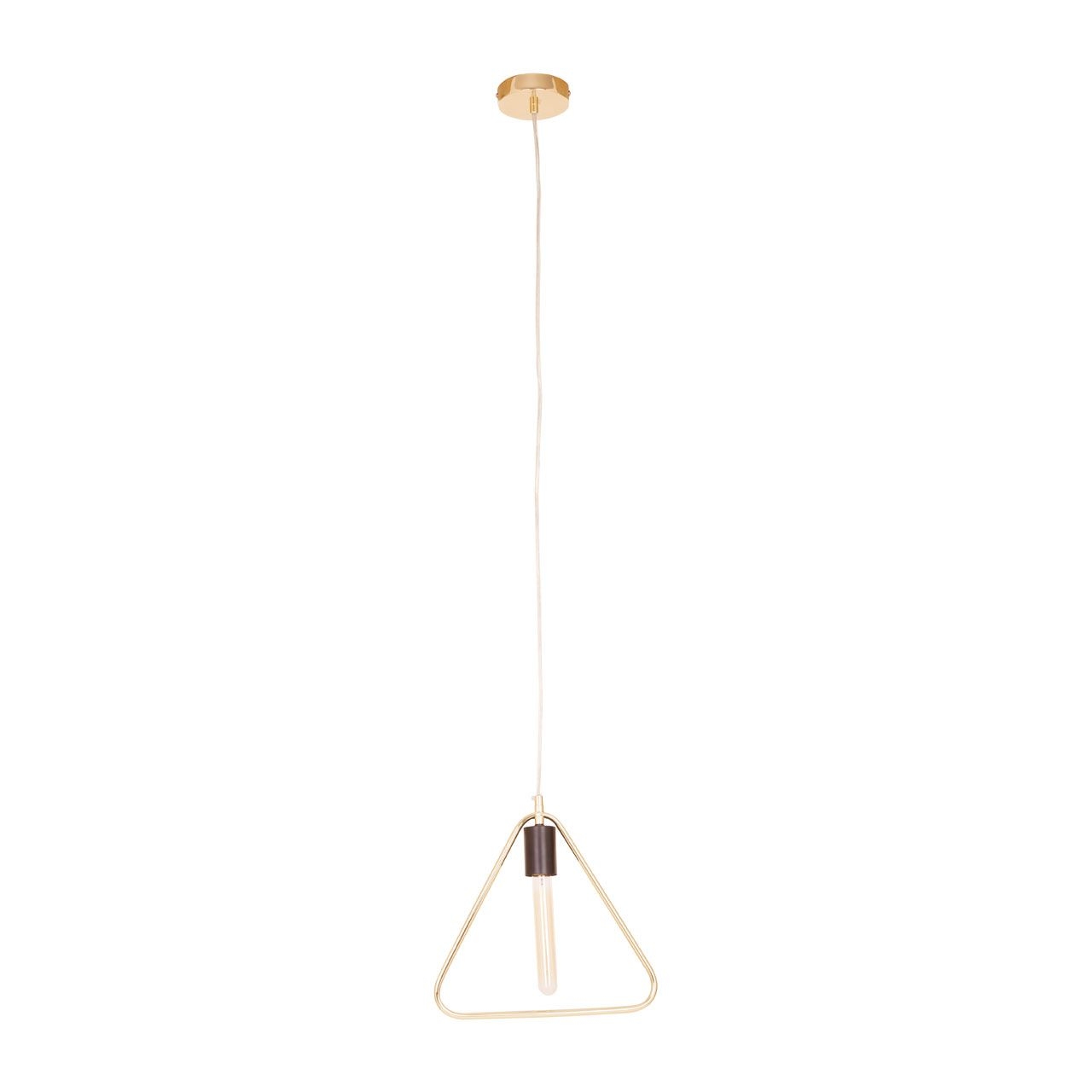 Lavis Triangular Geometric Tubular Bulb Ceiling Pendant Light In Gold