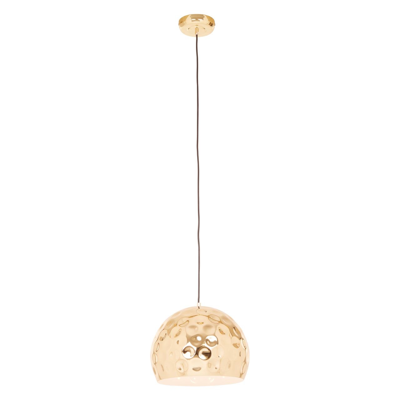 Leni Round Canopy Dome Shape Ceiling Pendant Light In Gold