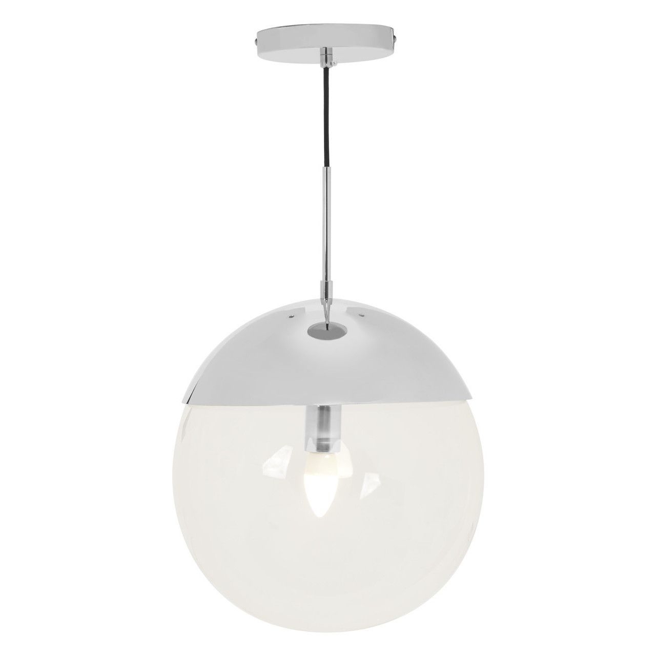 Revive Clear Glass Shade Ceiling Pendant Light In Chrome