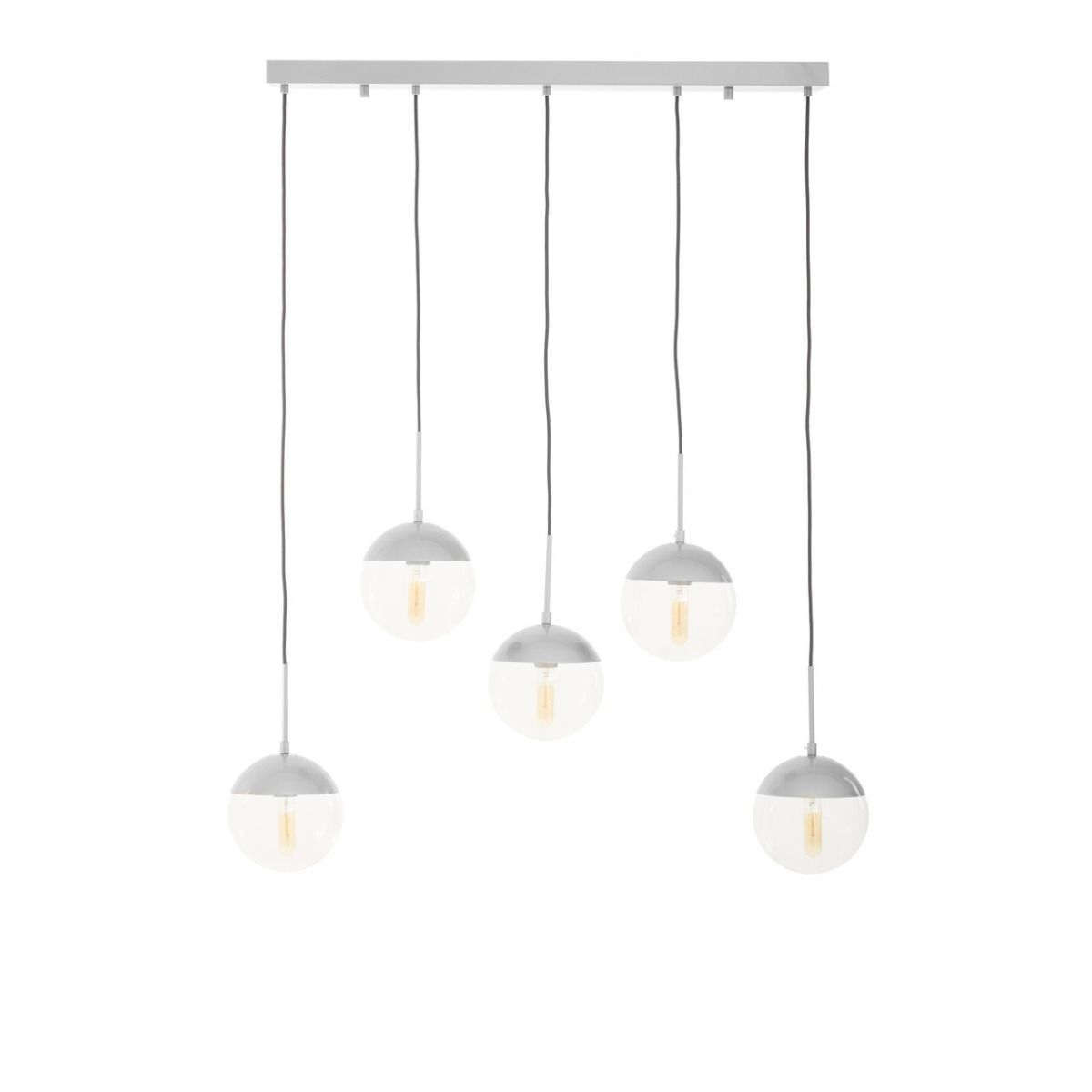 Revive 5 Clear Glass Shades Ceiling Pendant Light In Chrome