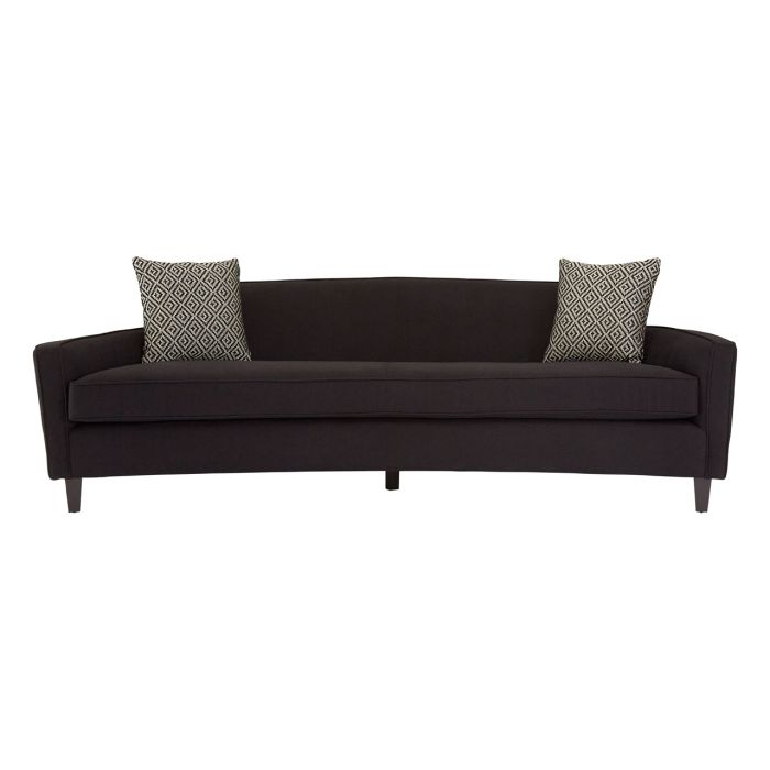 Paola Dimity Fabric 3 Seater Sofa In Black With Wooden Legs