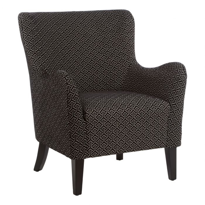 Resende Chenille Fabric Upholstered Armchair In Black