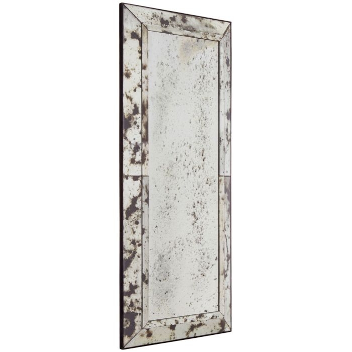 Rusper Medium Black Splash Effect Wall Mirror In Antique Silver Frame