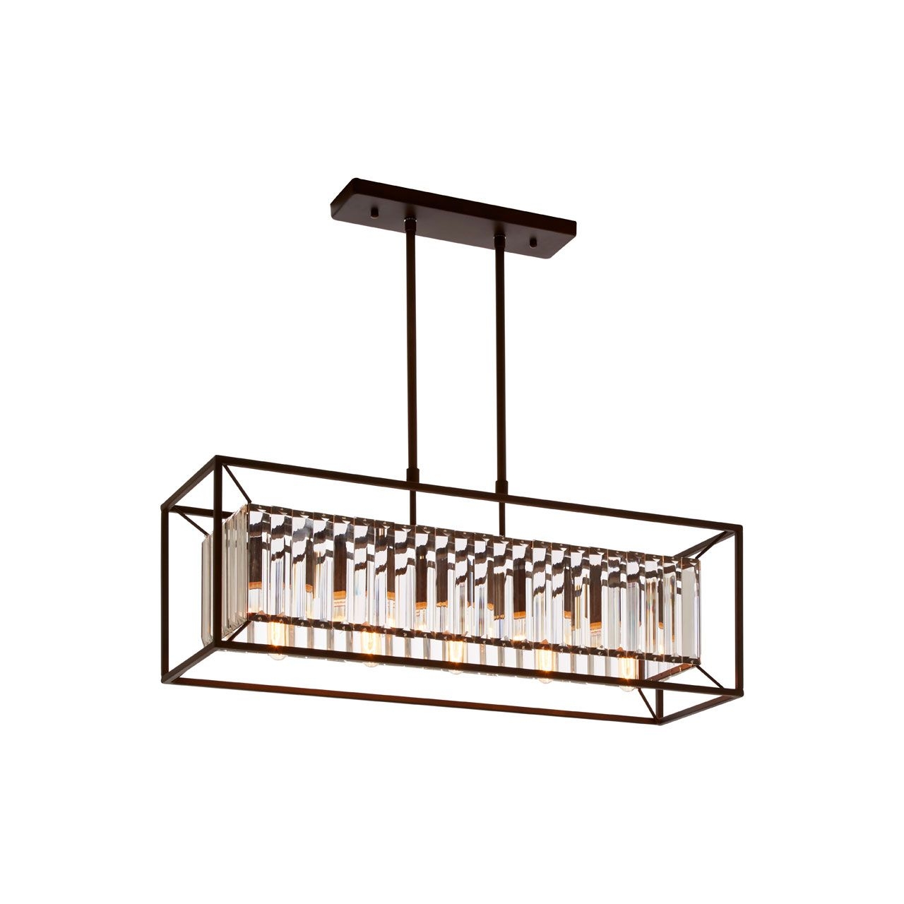 Akiko 5 Glass Shades Ceiling Pendant Light In Matt Black