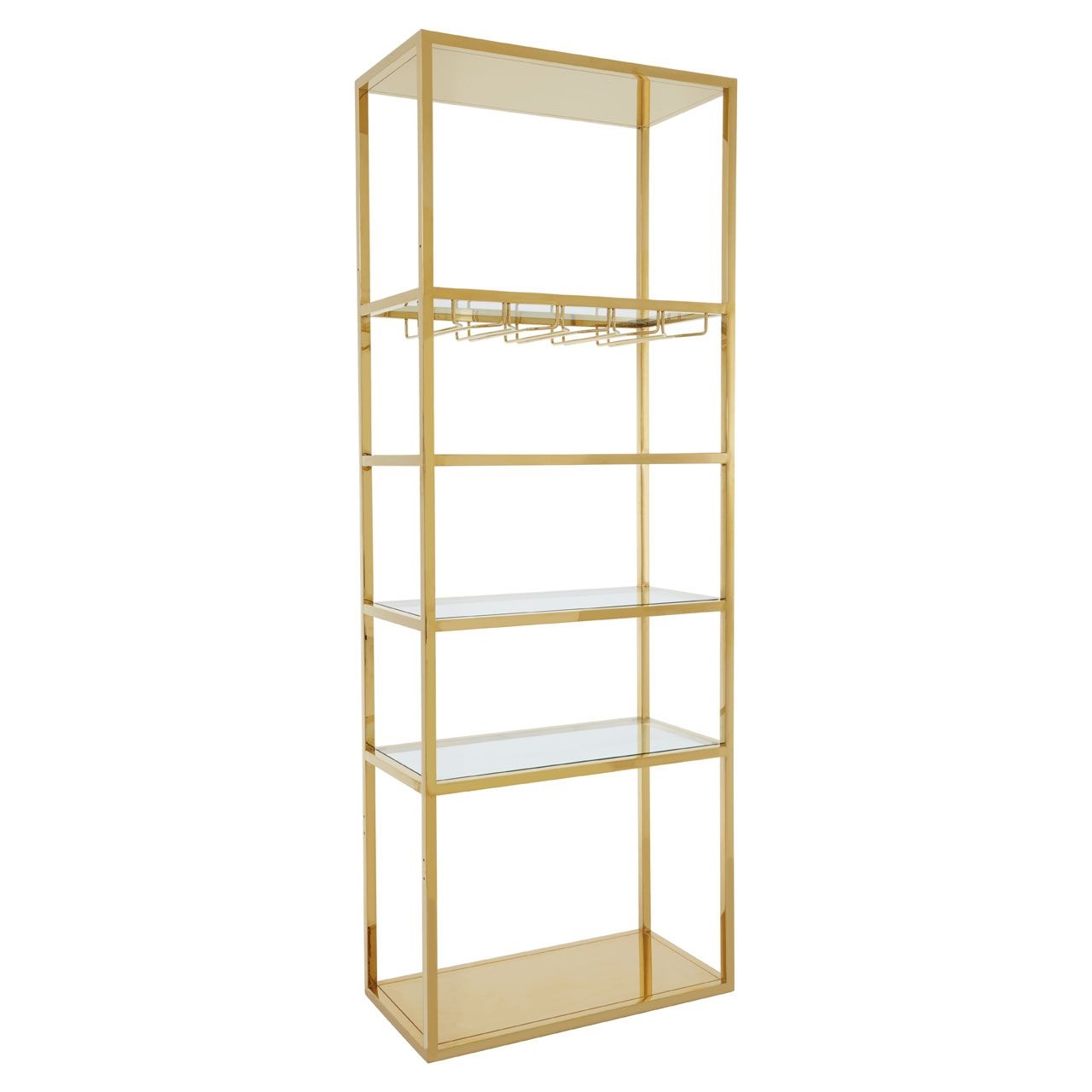 Piermount Glass Shelves Bar Shelving Unit In Gold