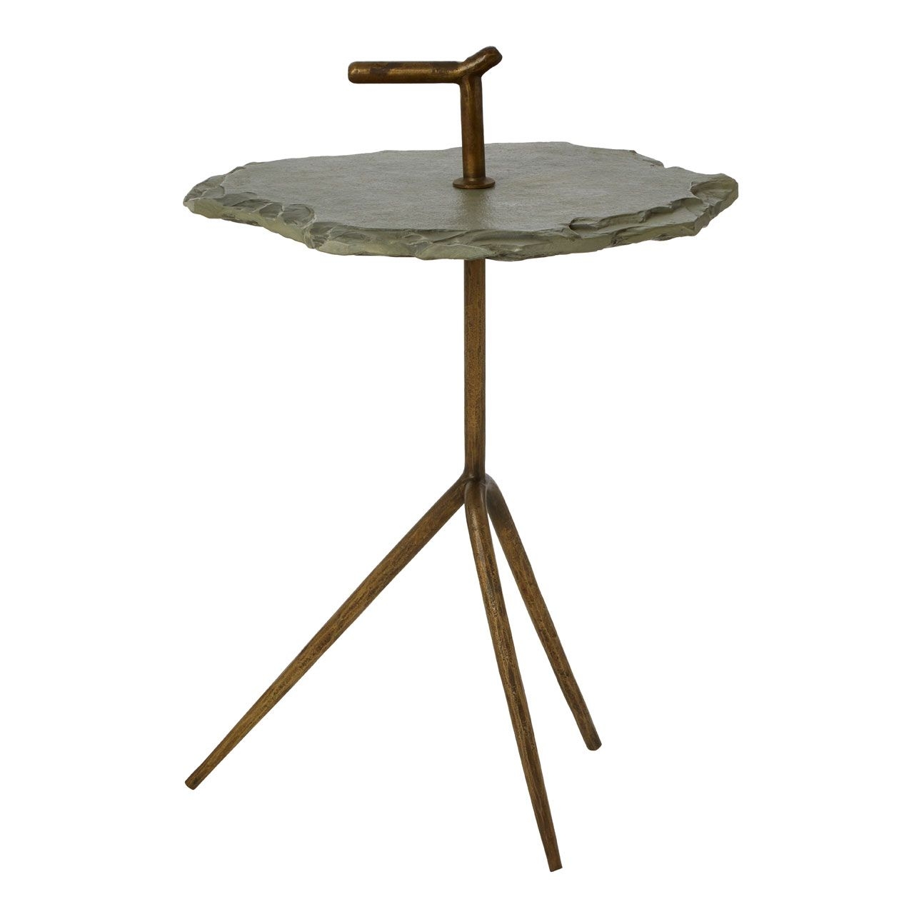 Rany Stone Top Side Table In Grey