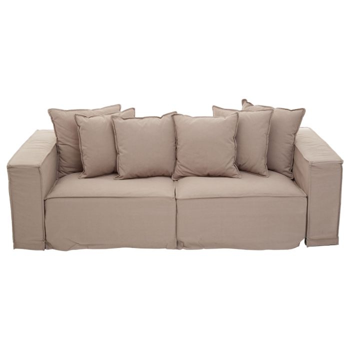 Macrae Fabric 3 Seater Sofa With Cushions In Grey