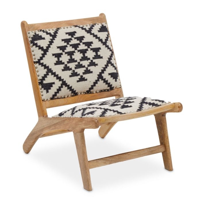 Cefena Berber Style Textile Fabric Accent Chair In Tribal Motifs