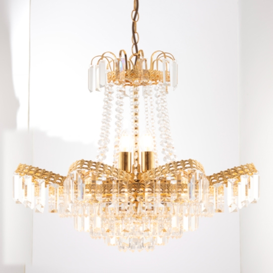 Adagio 9 Lights Clear Faceted Glass Ceiling Pendant Light