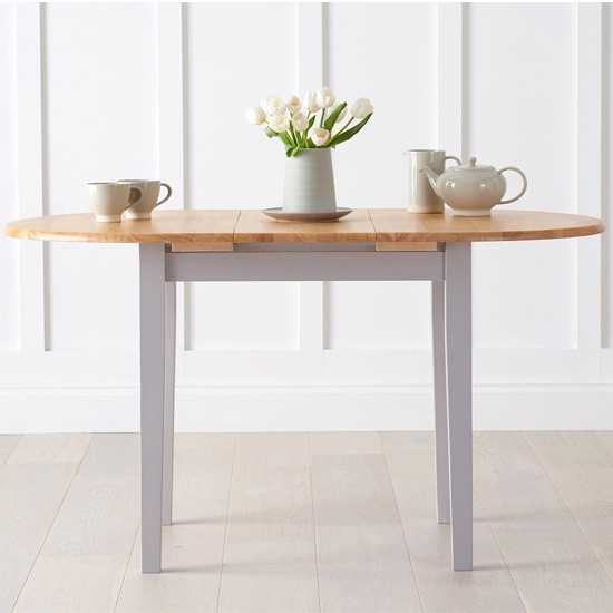 Alaska Extending Wooden Dining Table In Oak And Grey