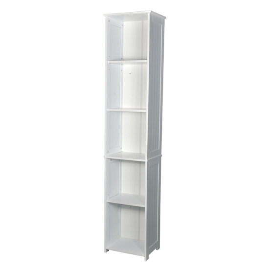 Alaska Tall Wooden Shelving Unit In White