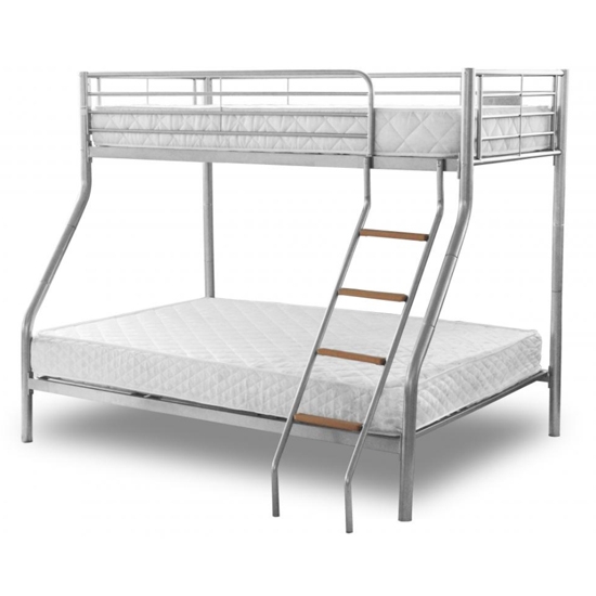 Alexa Metal Single Sleeper Triple Bunk Bed In Silver