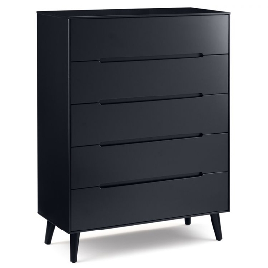 Alicia Wooden Chest Of 5 Drawers In Anthracite