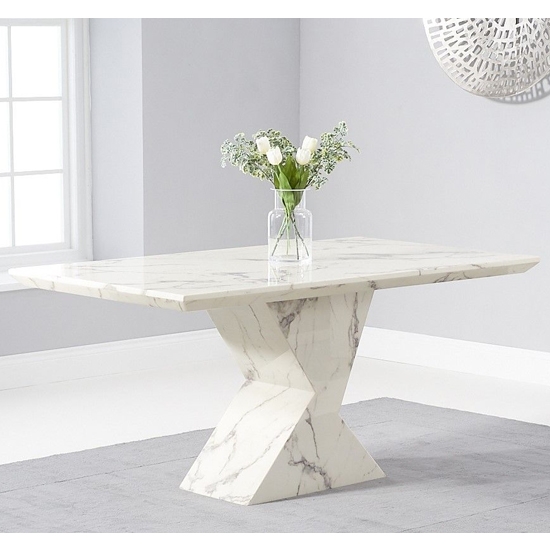 Allen 160cm Marble Rectangular Dining Table In White