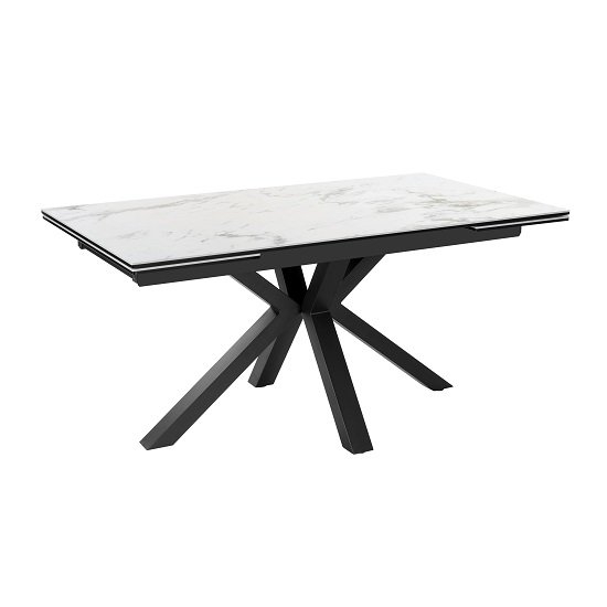 Amari Extending Ceramic Marble Dining Table In White