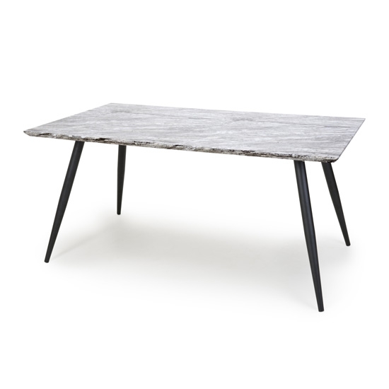 Arden Medium Wooden Dining Table In Grey Marble Effect