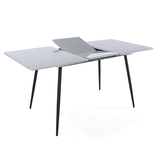 Aspen Extending Rectangular Dining Table In Grey High Gloss