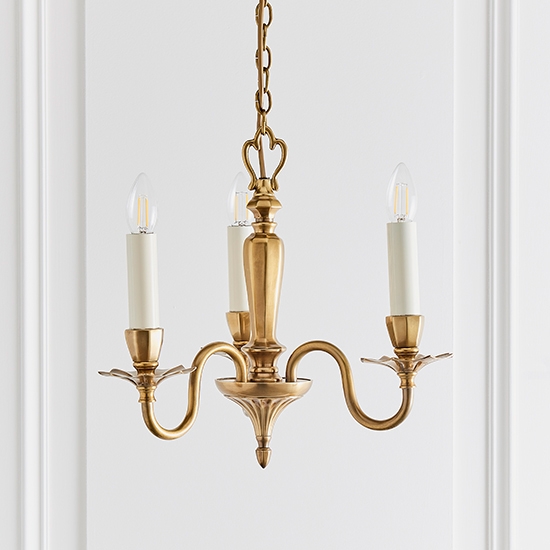 Asquith 3 Lights Ceiling Pendant Light In Solid Brass