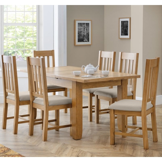 Astoria Wooden Dining Table In Natural With 6 Hereford Chairs