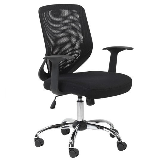 Atlanta Mesh Back Fabric Seat Office Chair In Black